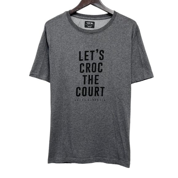 Lacoste Sport x Novak Djokovic Men's 3XL Tennis Gray T-Shirt Croc The Court euc - Picture 1 of 8